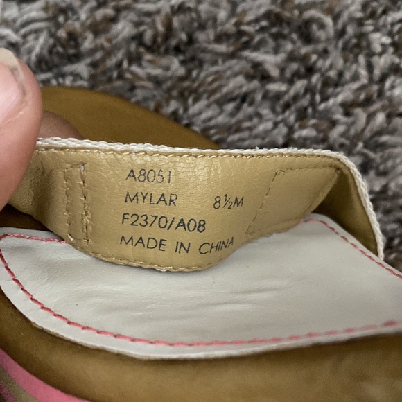 COACH Mylar Stripe Wedge Sandal Platform Heels size 8 1/2 M - Picture 8 of 10